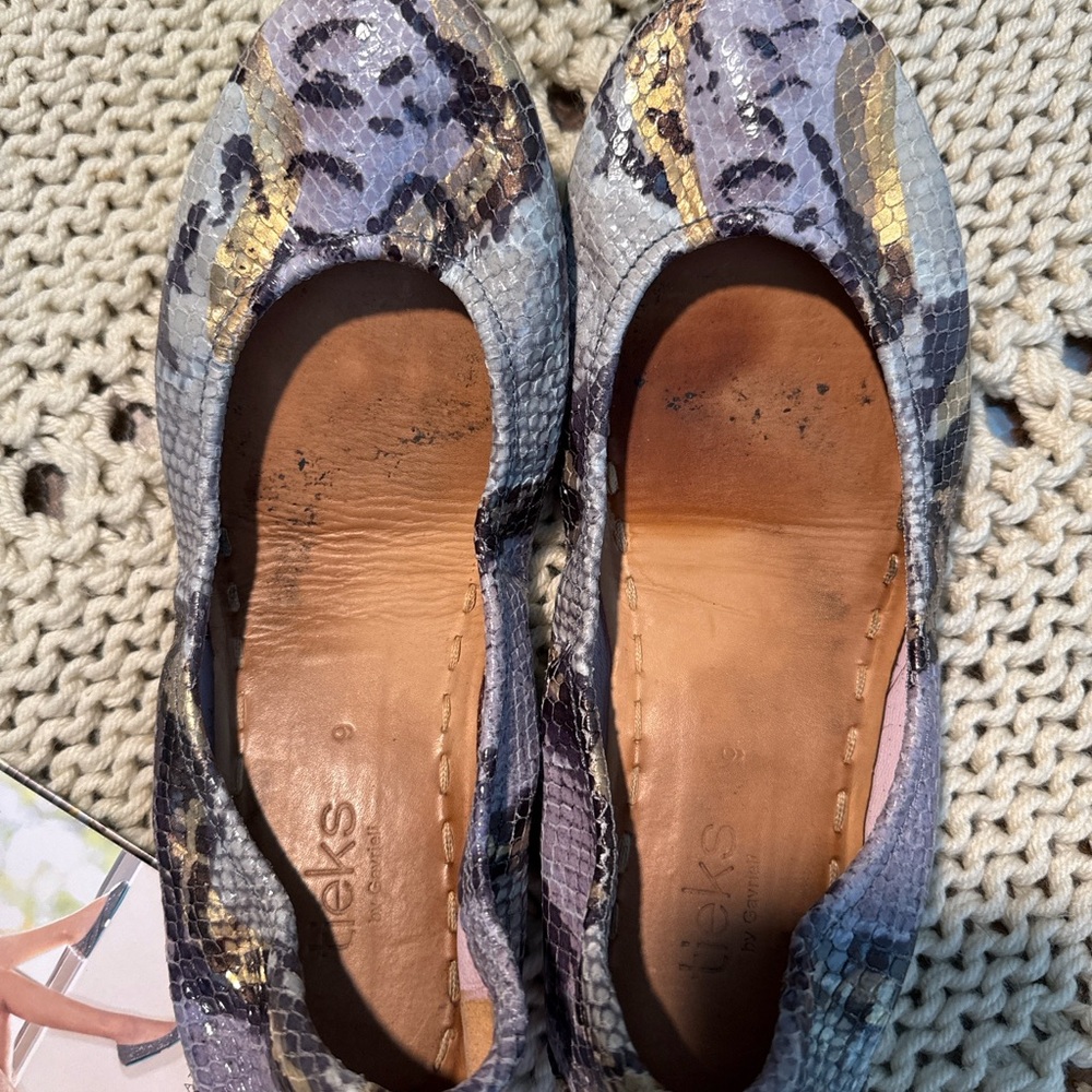 Tieks Women’s Flats in Lavender Snake